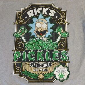 Y2K SHAKA Wear Custom Grey Rick & Morty Adult Novelty Print Tee Men's 2XL